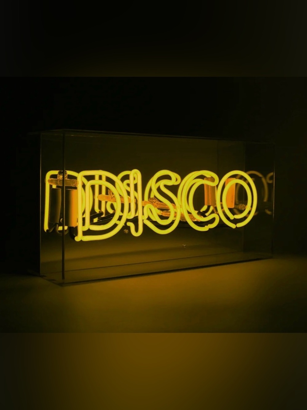 Bright Yellow 'DISCO' Neon Acrylic Sign - Vibrant Wall Art